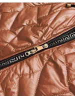 Dámska bunda v karamelovej farbe s ozdobným prešívaním (BR8101-14)