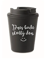 TODAY WILL BE A GREAT DAY - čierny termohrnček 300 ml
