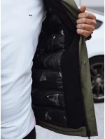 Pánska zimná bunda s kapucňou zelená FashionStreet TX4909