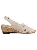 Pohodlné kožené sandále Rieker W RKR682 beige Pohodlné kožené sandále Rieker W RKR682 beige