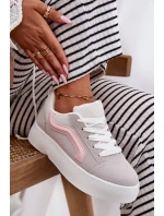 Sneakersy Damskie Na Platformie Szare Tellnira