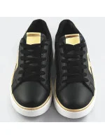Čierno-zlaté šnurovacie tenisky sneakers s hviezdičkou (BB126A)