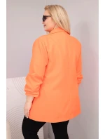 Dámske elegantné sako pre plnoštíhle oranžové