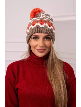 Dámska čiapka Laila K283 dark beige+ecru