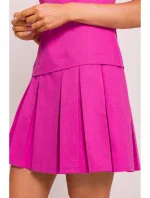 M842 Džínsové šaty so záhybmi - ružové