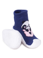Yoclub Detské dievčenské protišmykové ponožky s gumovou podrážkou P2 Navy Blue