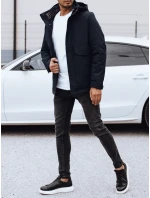 Pánska zimná bunda s kapucňou tmavomodrá FashionStreet TX4907