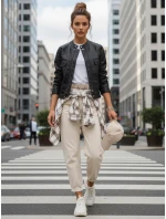 Dámska kožená bunda čierna FashionStreet TY5539 Dámska kožená bunda čierna FashionStreet TY5539