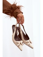 Dámské sandály na jehle s ozdobným detailem světle béžové Brienne