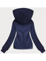 Tmavomodrá krátka dámska rozopínacia mikina (AMG-63)