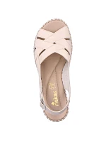 Pohodlné kožené sandále Rieker W RKR682 beige Pohodlné kožené sandále Rieker W RKR682 beige