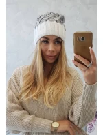 Milano fleecová čiapka K203 grey melange+ecru