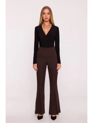 M874 Nohavice s rozšírenými nohavicami - hnedé