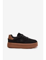 Sneakersy Damskie Na Platformie Big Star SS274761 Czarne