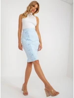 Sukňa LK SD 506633.11 svetlo modrá