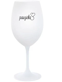 PAUZIČKA - bílá  sklenice na víno 350 ml