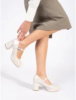 Exkluzívne hnedé dámske topánky na širokom podpätku Exkluzívne hnedé dámske topánky na širokom podpätku