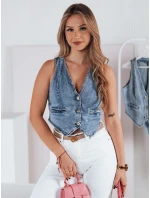Dámska džínsová krátka vesta FASHVEST FashionStreet TY4797 Dámska džínsová krátka vesta FASHVEST FashionStreet TY4797