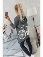 Mikina s potlačou kolesa graphite melange Mikina s potlačou kolesa graphite melange