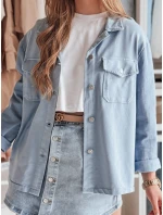 Dámska košeľová bunda OVERBOR modrá FashionStreet TY4887 Dámska košeľová bunda OVERBOR modrá FashionStreet TY4887