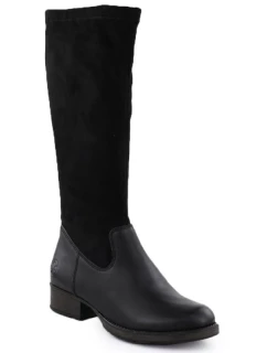 Dámske kožené topánky na klinoch zateplené čierne Rieker 9551