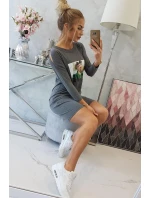 Šaty s potlačou Love v grafitovej farbe