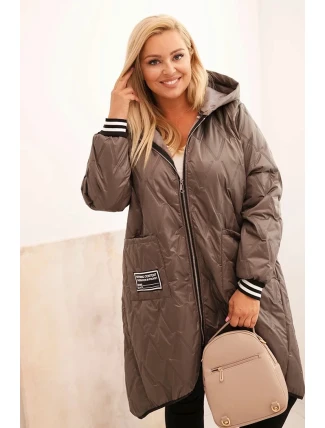 Dámska prešívaná bunda s kapucňou a športovými manžetami Fango