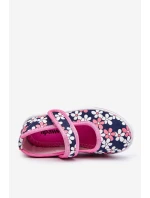 Dziecięce Baleriny W Kwiatuszki Granatowo-Różowe Noah