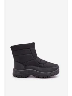 Śniegowce Męskie Na Zamek Ocieplane Futerkiem Czarne Linnora