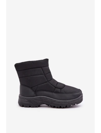 Śniegowce Męskie Na Zamek Ocieplane Futerkiem Czarne Linnora
