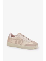 Niskie Buty Sportowe Damskie Z Eko Skóry Złoto-Beżowe Iladira