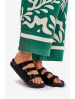 Klapki Damskie Z Paskami I Klamrami Czarne Uliri