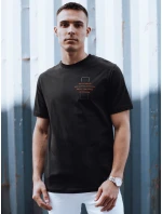 Pánske bavlnené tričko s potlačou čierne FashionStreet RX5528 Pánske bavlnené tričko s potlačou čierne FashionStreet RX5528