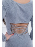 Handrové šedé melanžové šaty