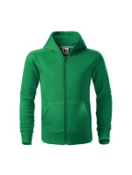 Trendy mikina na zips pre deti stredne zelená