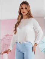 Dámsky nadrozmerný jednoduchý sveter SENZIA ecru FashionStreet MY2450 Dámsky nadrozmerný jednoduchý sveter SENZIA ecru FashionStreet MY2450