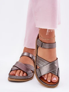 Skórzane Sandały Damskie Na Platformie Maciejka L7064-35 Grafitowe