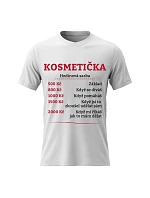 Dámske bavlnené tričko s potlačou - HOURLY COSMETIC COLLECTION - biele Dámske bavlnené tričko s potlačou - HOURLY COSMETIC COLLECTION - biele