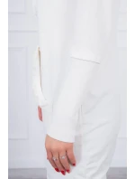 Šaty s ozdobnými volánikmi a kapucňou ecru