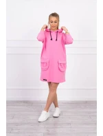 Šaty s kapucňou vo svetlo ružovej farbe
