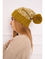 Milano fleecová čiapka K203 ecru melange+kiwi