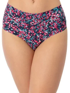 Dámske nohavičky Cranberries simple brasil maxi tmavo modré s ružovým vzorom - JULIMEX