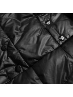Obojstranná čierna dlhá bunda s kapucňou (P22-6635-1)