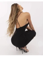 Čierne bavlnené šaty bez chrbta pre ženy (7562) Čierne bavlnené šaty bez chrbta pre ženy (7562)