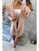 Voľná pláštenka s kapucňou tmavo púdrovo ružová