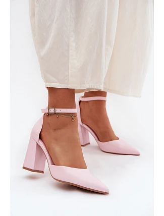 Lodičky na podpatku z umělé kůže Růžové Selvra