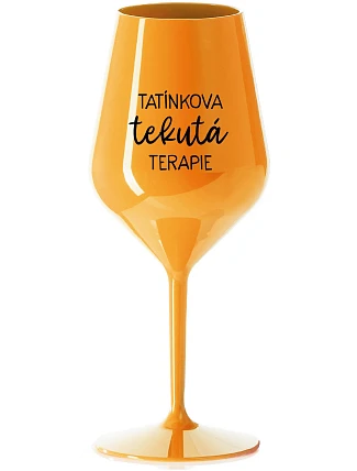 Daddy's Liquid Therapy - oranžový nerozbitný pohár na víno 470 ml