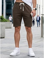 Pánske teplákové šortky so šnúrkou, hnedé, FashionStreet SX2628 Pánske teplákové šortky so šnúrkou, hnedé, FashionStreet SX2628