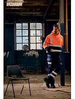 Mikina s kapucňou Yoko HVK 05 Hi-Vis 79.VK05, hi-vis oranžová/námornícka modrá Mikina s kapucňou Yoko HVK 05 Hi-Vis 79.VK05, hi-vis oranžová/námornícka modrá