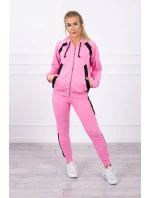 Športová sada s pruhmi svetlo ružová